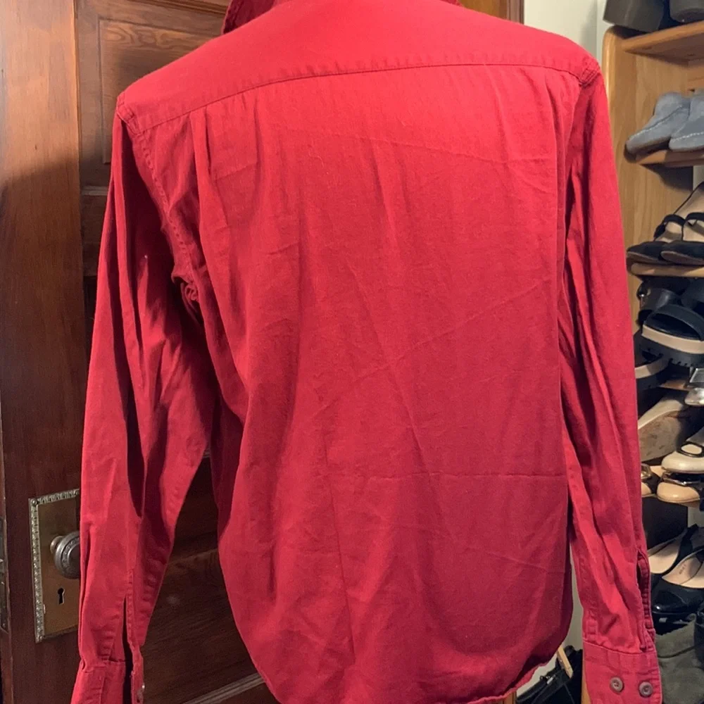 WRANGLER AUTHENTICS CRANBERRY WESTERN SHIRT - Picture 5 of 12